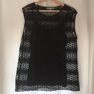 Daniel Rainn Black Lace Top Size Medium